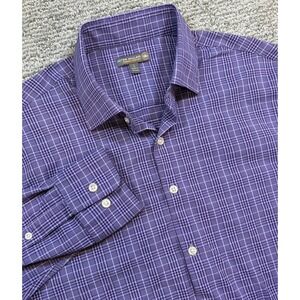 Peter Millar Summer Comfort Button Down Men's Large Purple Nylon Stretch